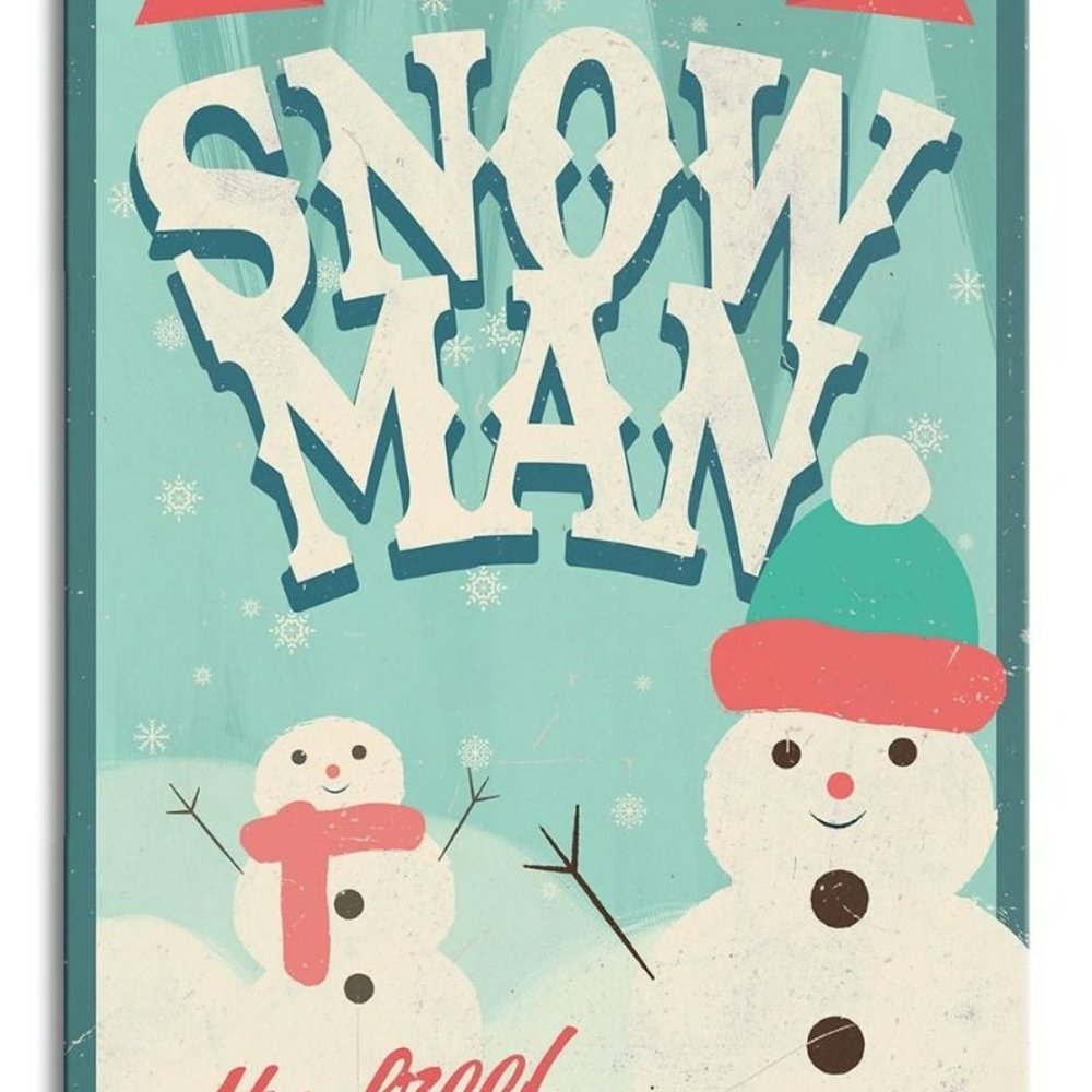 Build Your Own Snowman adorable metal sign  12x18"